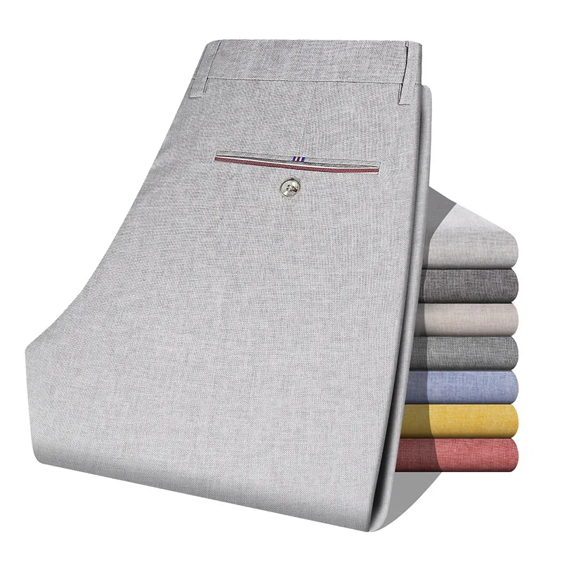 Новинка 2018 повседневные Летние льняные штаны мужские однотонные тонкие дышащие