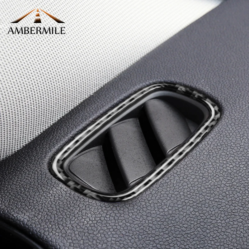 AMBERMILE углеродного волокна для Mini Cooper Countryman F60 аксессуары автомобиль воздуховод передней панели Vent рамка Отделка Декоративные наклейки