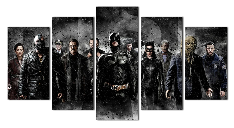 5 шт./компл. без рамки Печатный постер Фильм Бэтмен Группа живопись Детская