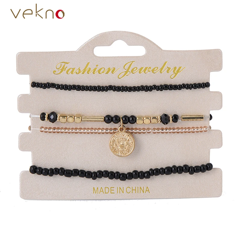 Комплект из 4 предметов в богемном стиле нитка Браслеты для Для женщин девочек 2017