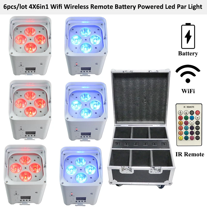 Wi Fi приложение 4x15 Вт RGBWA UV 6в1 led par light беспроводной дистанционное управление