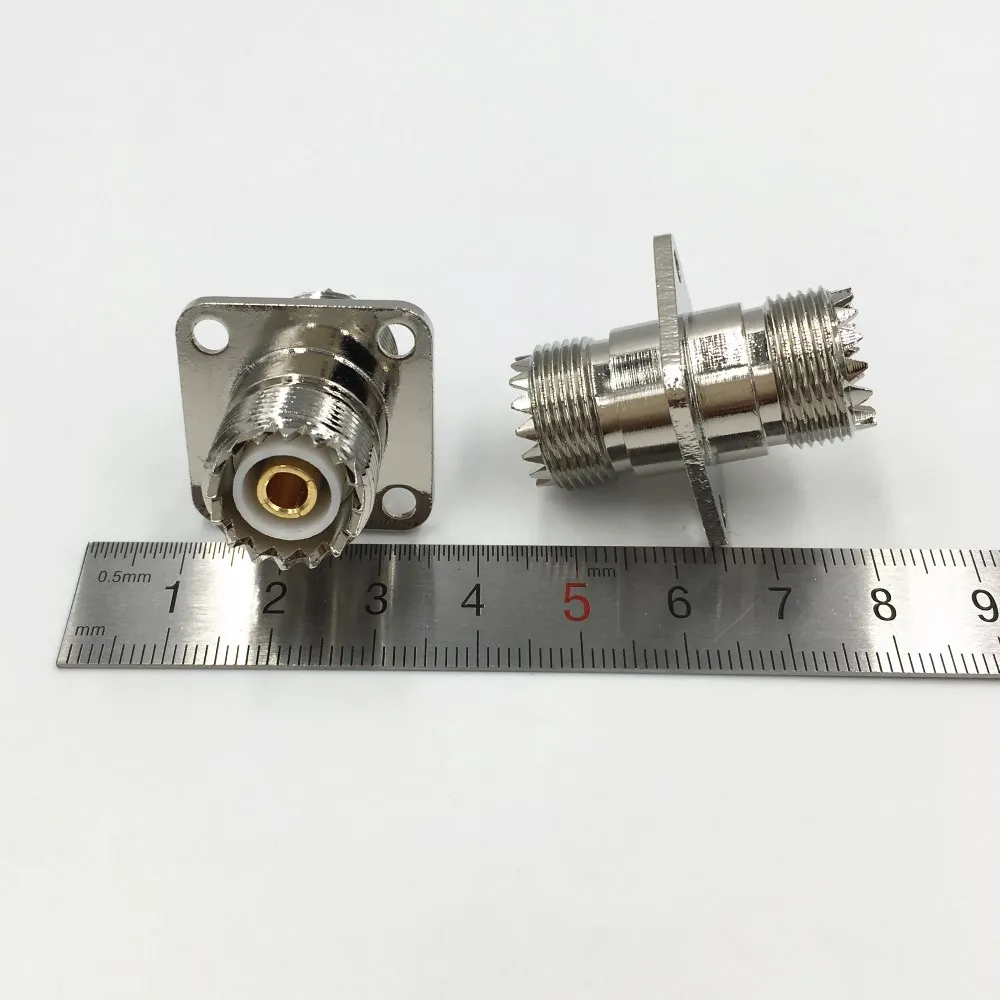 5 шт. латунный UHF гнездовой разъем SO239 F/F с 4 панелью крепления шасси фланец SL16 RF