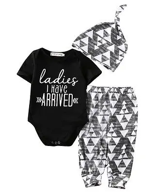 Autumn Newborn Infant Baby Boy Cotton Tops Romper Pants Legging Hat Outfits Children Clothes Set |