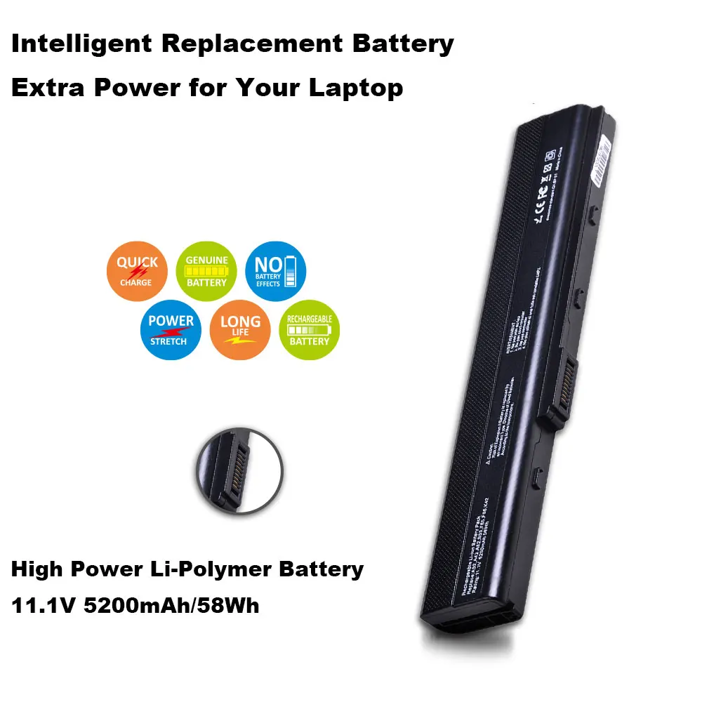 Аккумулятор для ноутбука Asus A52 A52J A52F A52JB A52JK A52JR K42 K42F K42JB K42JK K52F K52J A31 K52 5200 мАч k42j