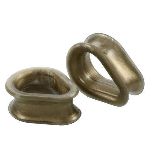 Bronze Pearlised 2 шт силиконовые каплевидные беруши и расширитель для туннелей, пирсинга, гибких ушей, серьги, ювелирные изделия для тела, пирсинг, носилки - Окраска металла: Bronze Pearlised