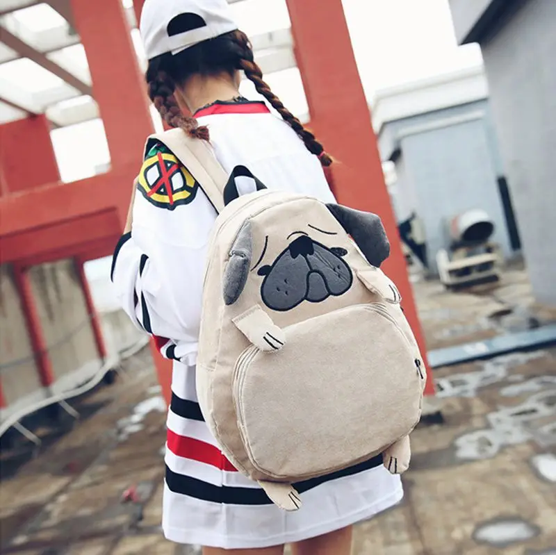 Женский рюкзак винтажный для ноутбука с милой собачкой 2018|Женские рюкзаки| |