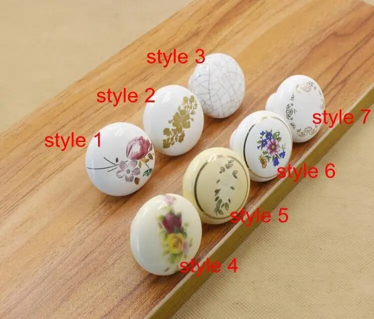 100 шт. 7 стиль цветок Керамика Мебель ручки Китай ящик ручки|furniture sofa|furniture babiesfurniture