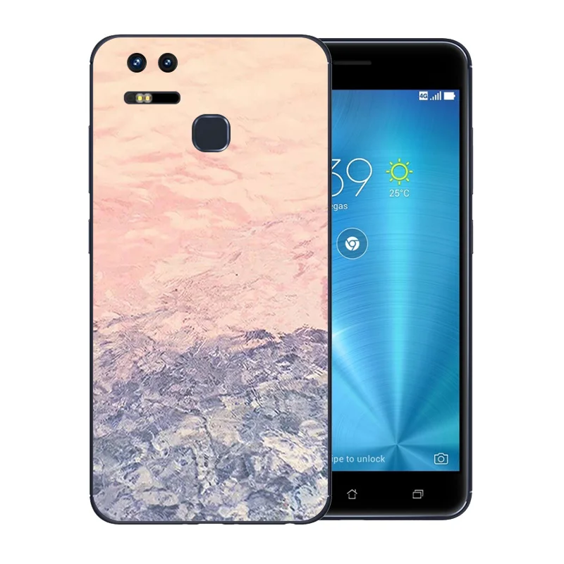 Luxury Flexible 5.5 inch For Asus Zenfone 3 Zoom ZE553KL Phone Cases Soft TPU Silicone Coque Color Stone Pattern Slim Back Cover |