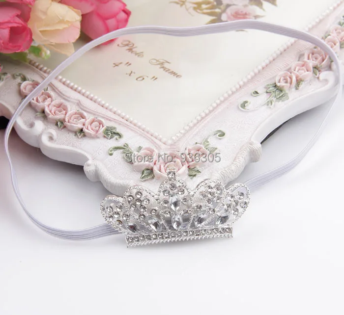 Newborn Bebes Gold Silver color Tiara with Elastic Headbands Baby girls Crystal Diamond Crown hairbands Children headwear | Детская