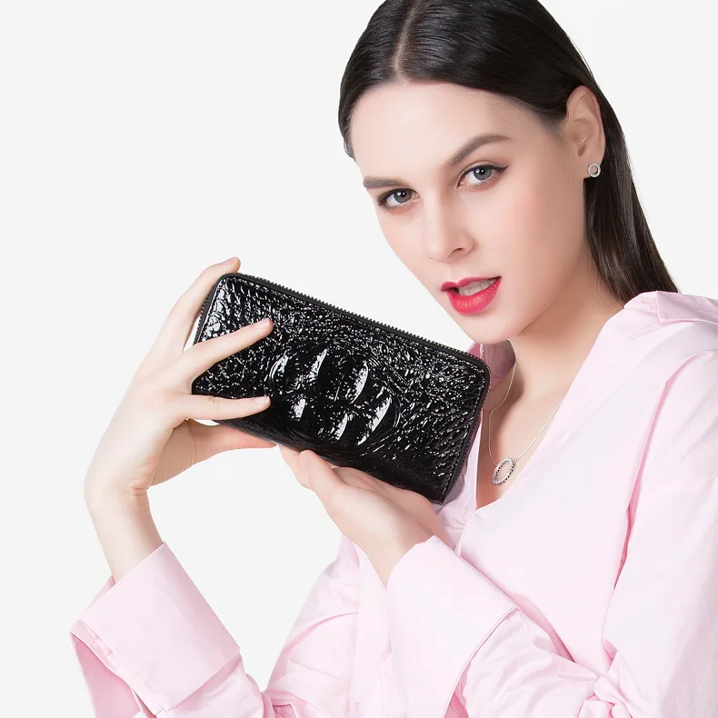 Новые женские модные туфли из натуральной кожи Для женщин длинный бумажник