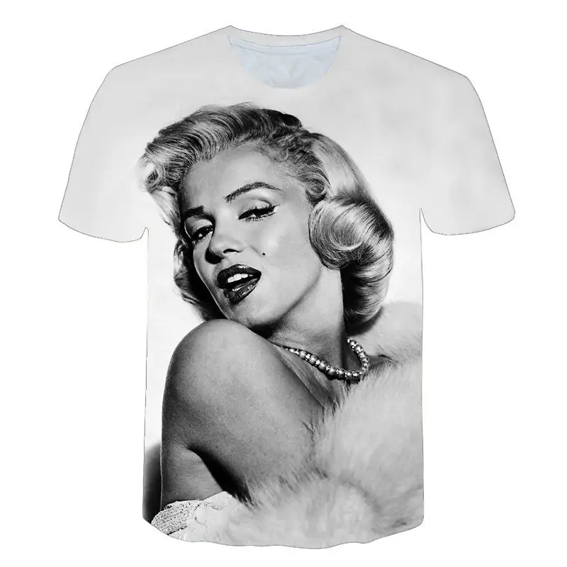Сексуальная звезда Pinup девушка Мэрилин Монро 3D печатная Футболка для