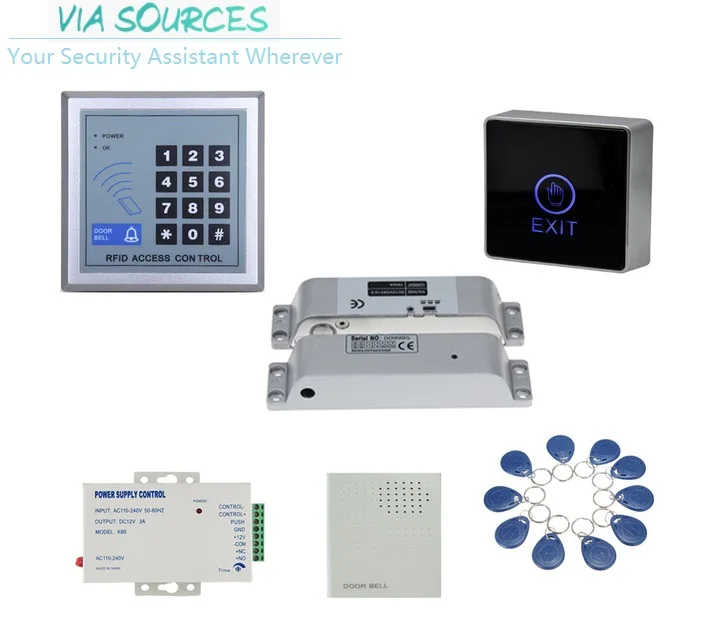 Бесплатная доставка RFID стекло деревянная дверь контроль доступа комплект с