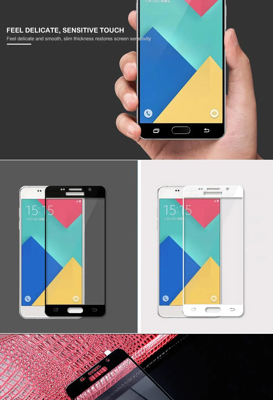 9D Защитное стекло для Samsung Galaxy A3 A5 A7 A6 A8 Plus A9 закаленное защитное стекло для экрана