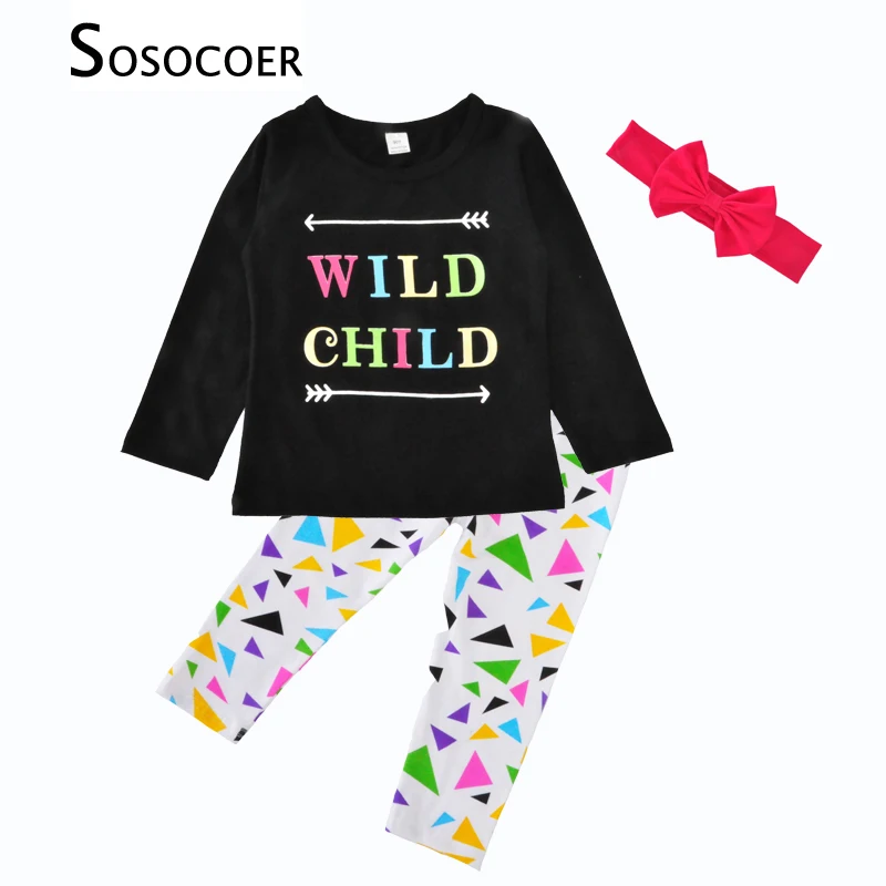 SOSOCOER/комплекты одежды для девочек футболка с длинными рукавами и рисунком стрелы