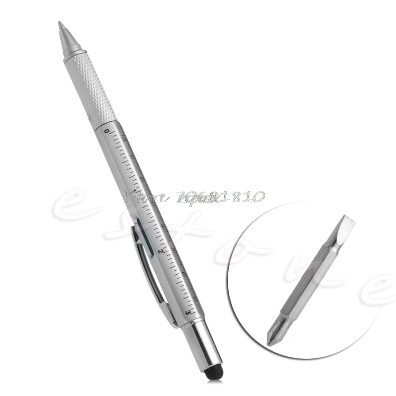 6 In 1 Touch Stylus Ballpoint Pen With Spirit Level Ruler Screwdriver Tool New Whosale&Dropship|6 pens|stylus ballpoint pentouch stylus |