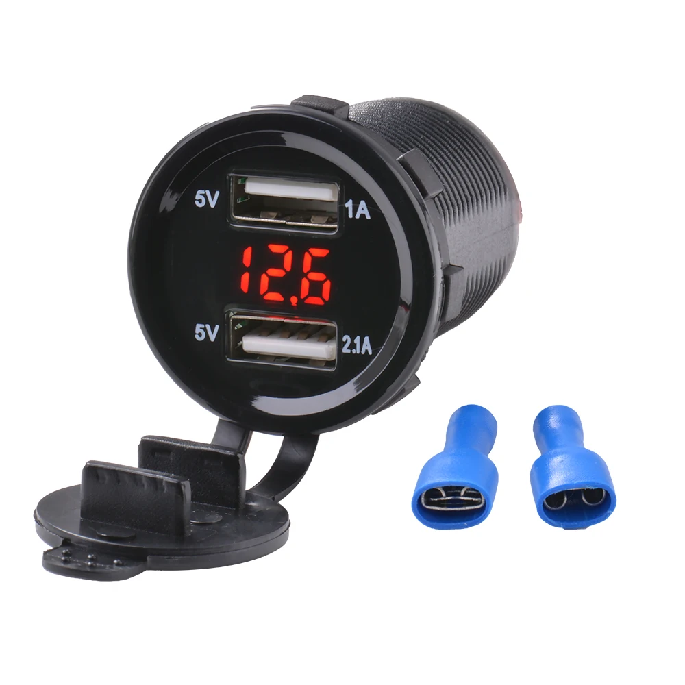 Автомобильное зарядное устройство 12 В а с двумя USB портами|motorcycle 12v|12v motorcyclesocket