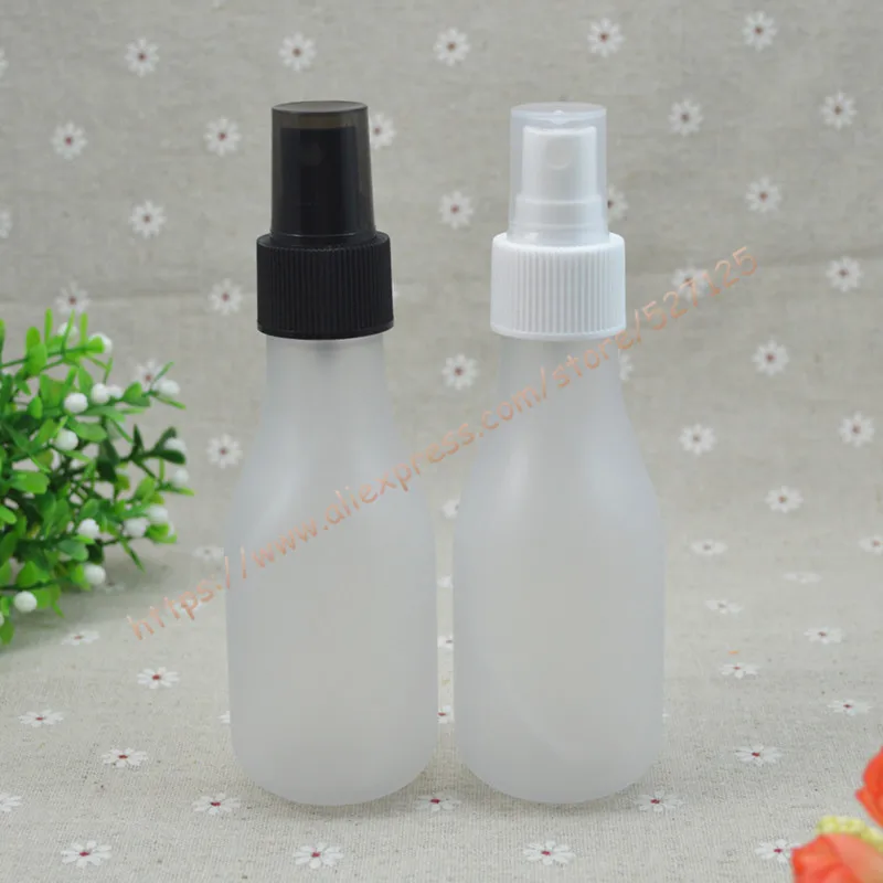 100 мл прозрачная/прозрачная матовая ПЭТ бутылка в форме груши с белым/черным