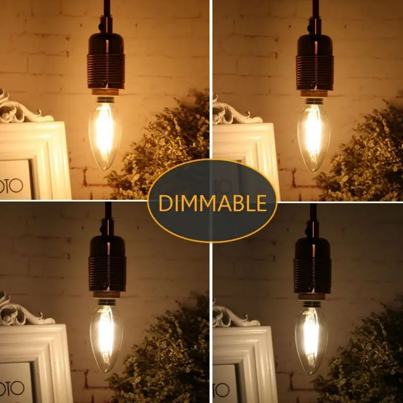 LED Lamp Filament Bulb E14 Candle Light 2W 4W 6W C35 220V/110v Retro Antique Warm White /White Glass Incandesce | Лампы и освещение