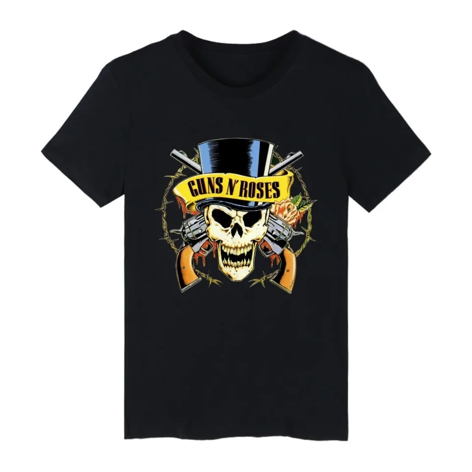 Mens T Shirt 2020 new GUNS N ROSES T-Shirt Men Women Tshirt Spring Summer Punk Skull Rose Design Shirts Tops Brand Clothes | Мужская