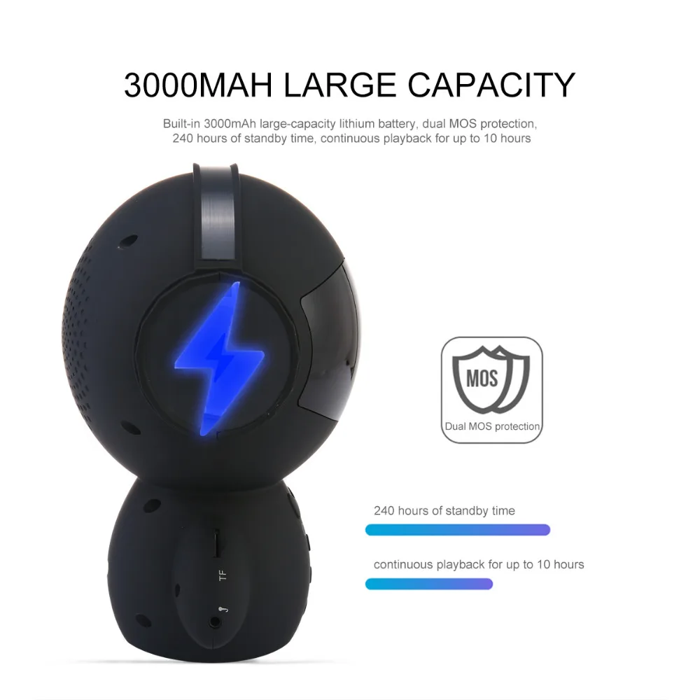Портативный робот Bluetooth динамик с шумоподавлением AUX TF светодиодный дисплей MP3