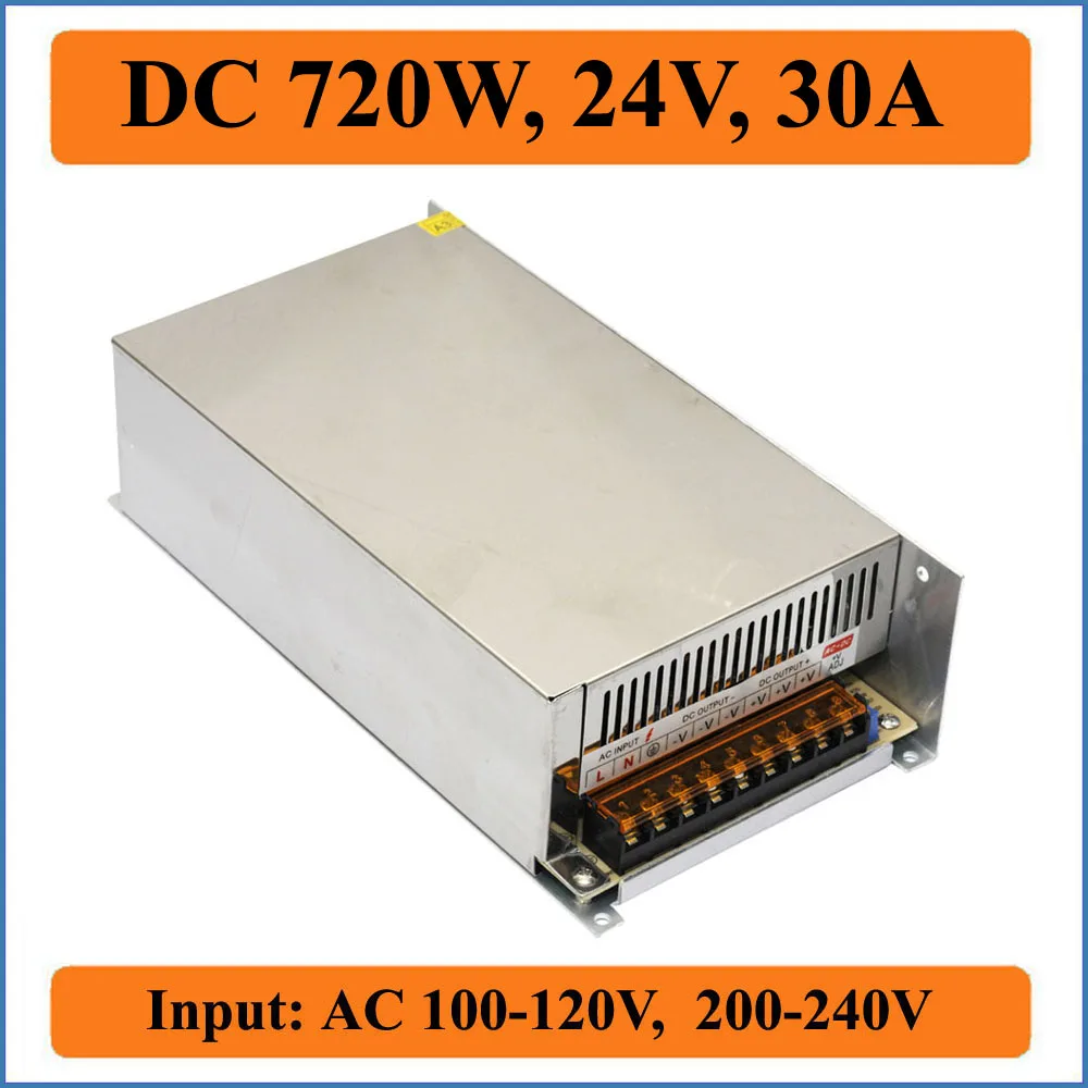 

720W 24V 30A Switching Power Supply Voltages AC100-240V Transformer to DC 24V outputs for LED Strip lighting display