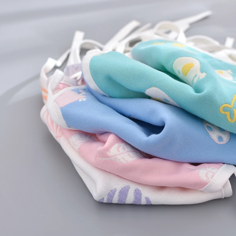 Gauze Baby Bibs Cotton Waterproof Burp Cloth Bandana Bib Cartoon Babetes Stuff Baberos Girls Boy Bavoir Kid Bavaglini Apron B405 | Детская