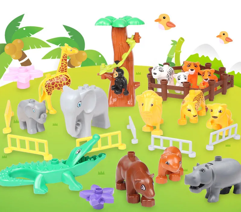 Kitoz ферма зоопарк океан животные миниатюрные мегаразмерные строительные блоки