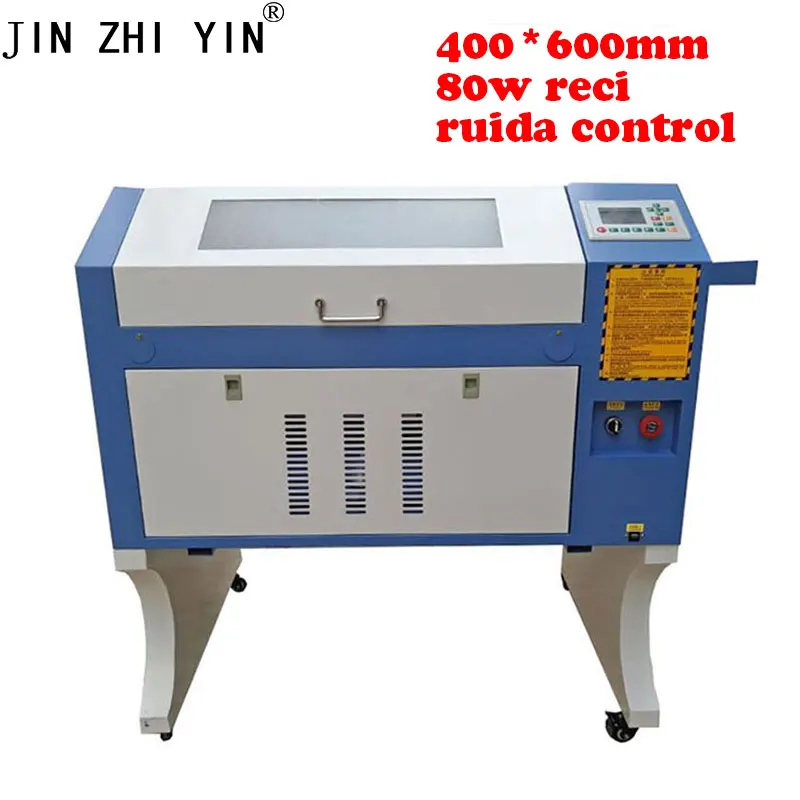 JINZHIYIN 80w reci CO2 лазерная гравировальная машина 4060 Фанера/акрил/дерево лазер ruida