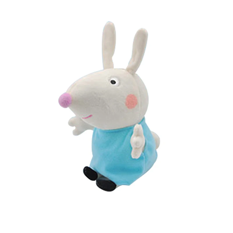 Rebecca Rabbit 19 см оригинальная Свинка Пеппа Джордж Животные Мягкие плюшевые игрушки мультфильм семья папа мама друг Pelucia мягкие куклы игрушки детские подарки - Цвет: Rebecca Rabbit