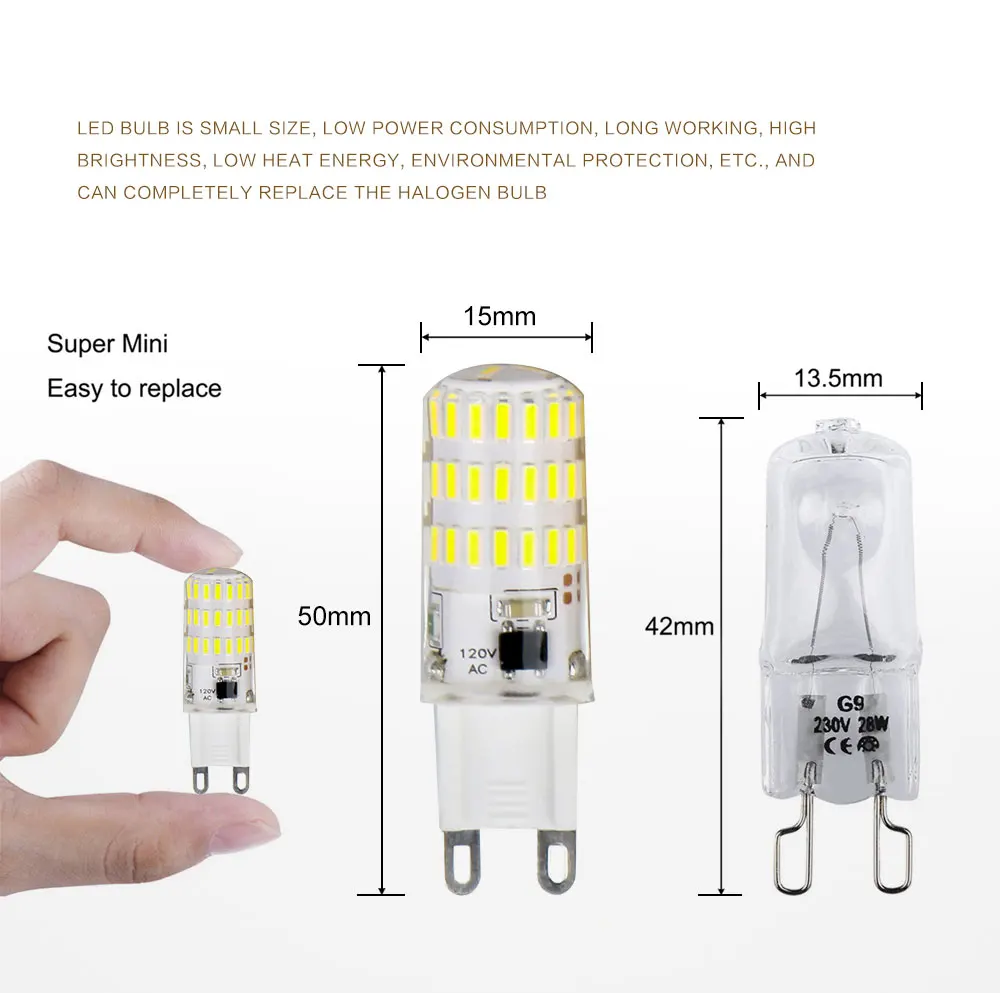 Elinkume 10 шт. G9 светодиодный Светодиодная лампа 4 Вт SMD4014 Керамика лампа AC220V 46 светодиодный s Светодиодные лампы заменить галогенная лампа для люстры