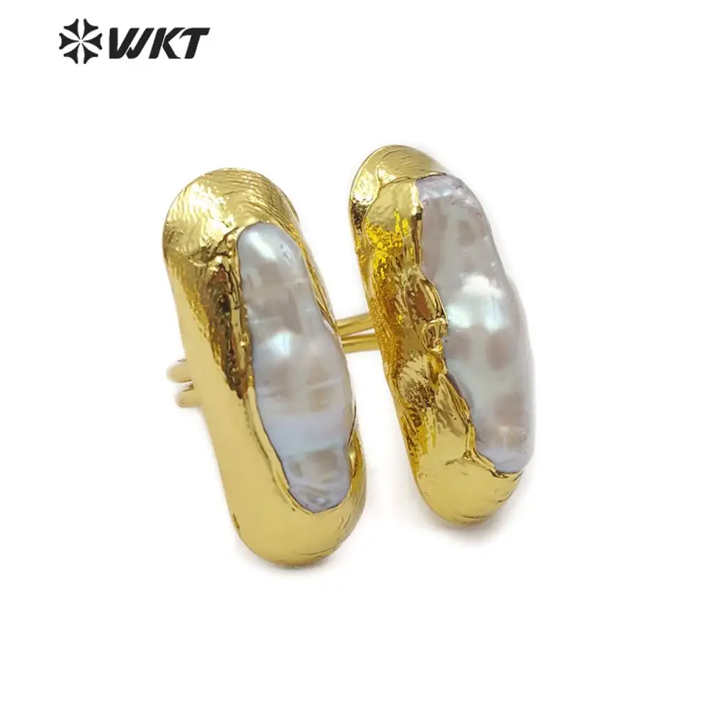 WT-R332 wholesale pearl rings fashion double high quality freshwater ring for women jewelry making | Украшения и аксессуары