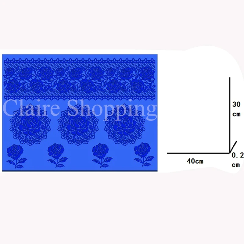 Yueyue Sugarcraft 1 pc big Rose silicone lace mold fondant cake decorating tools chocolate gumpaste | Дом и сад