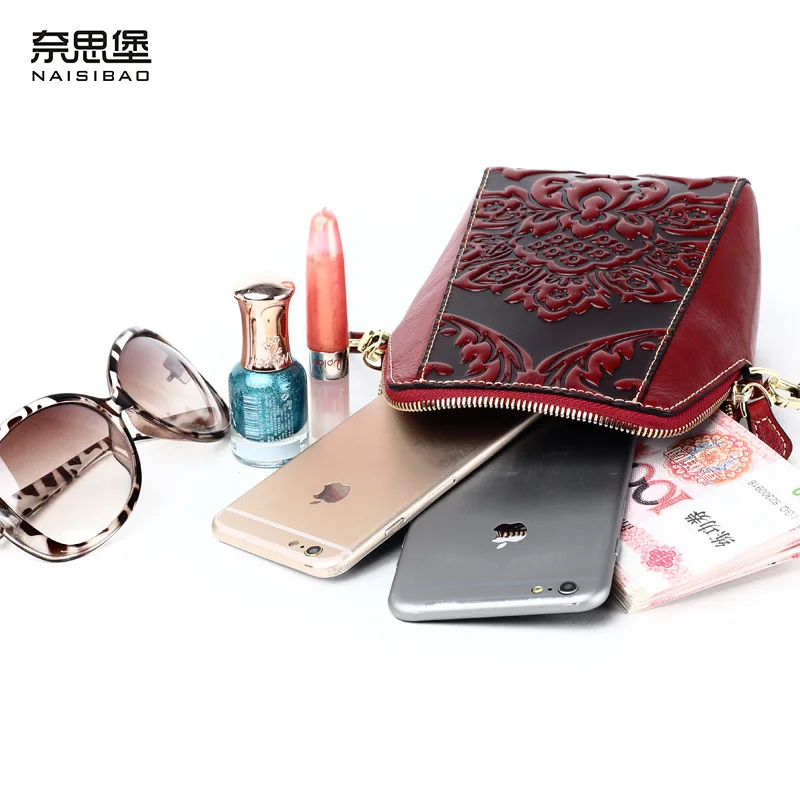 Высококачественная натуральная кожа леди сумка люксовый бренд мини-кошелек для