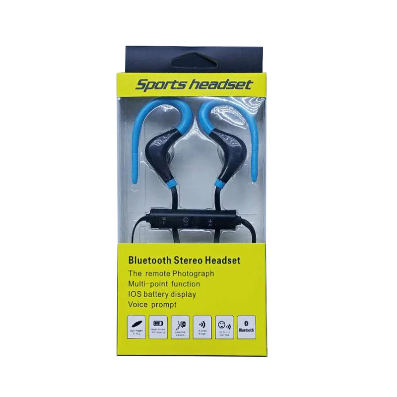 Blue With Box Спортивные Bluetooth наушники стерео беспроводные наушники в ухо Handfree гарнитура для бега ходьбы спортивные портативные аудио наушники C309 - Цвет: Blue With Box