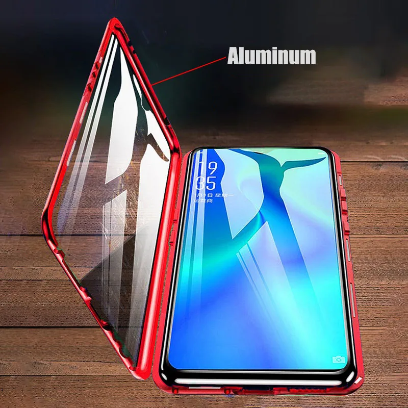 Magnetic Case for Samsung Galaxy A30 A50 A60 A70 A7 A9 2018 Front+Back double-sided Tempered Glass For A750 A9S | Мобильные телефоны