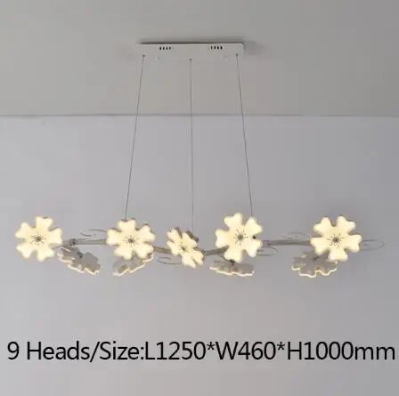 9 heads L125xW46cm Сливовый цвет креативные современные светодиодные потолочные лампы для гостиной спальни Крытый акриловый потолочный светильник светильники Освещение plafonnier - Цвет корпуса: 9 heads L125xW46cm