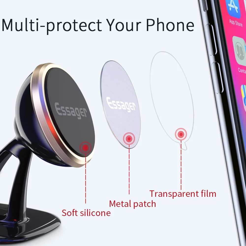 Магнитный автомобильный держатель для телефона Essager для iPhone X S 11 Pro Max, магнитный держатель для вашего телефона, автомобильный держатель для мобильного телефона, подставка