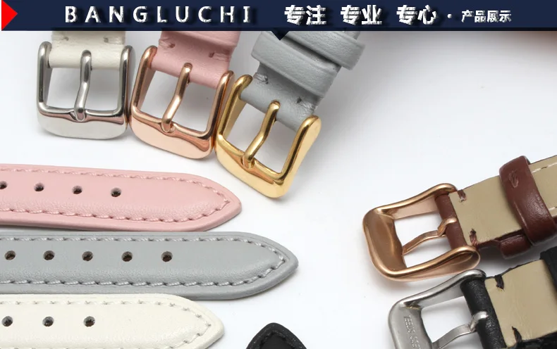 Женский кожаный ремешок с пряжкой, розовый, серый, без рисунка, для Casio, Армани, O-mega, fossil FIYTA, кожаный браслет