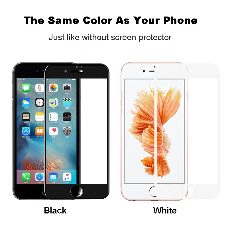 4D закаленное стекло Защита экрана для iPhone 6 7 8 Plus X XS MAX XR защита закругленные края