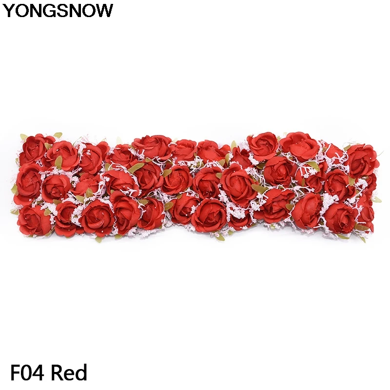 YONGSNOW 36 шт. Красивые Искусственные кружевные шелковые цветы розы свадебный букет для свадебного украшения дома искусственные растения искусственные цветы - Цвет: F04 red