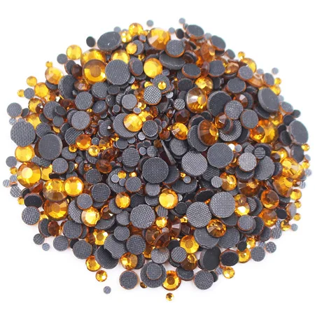 topaz 2500 шт./лот SS6 SS10 SS16 SS20 SS30 смешивания Размеры кристаллы и камни исправление клей для страз-обратно клейкие Стразы для одежды - Цвет: topaz