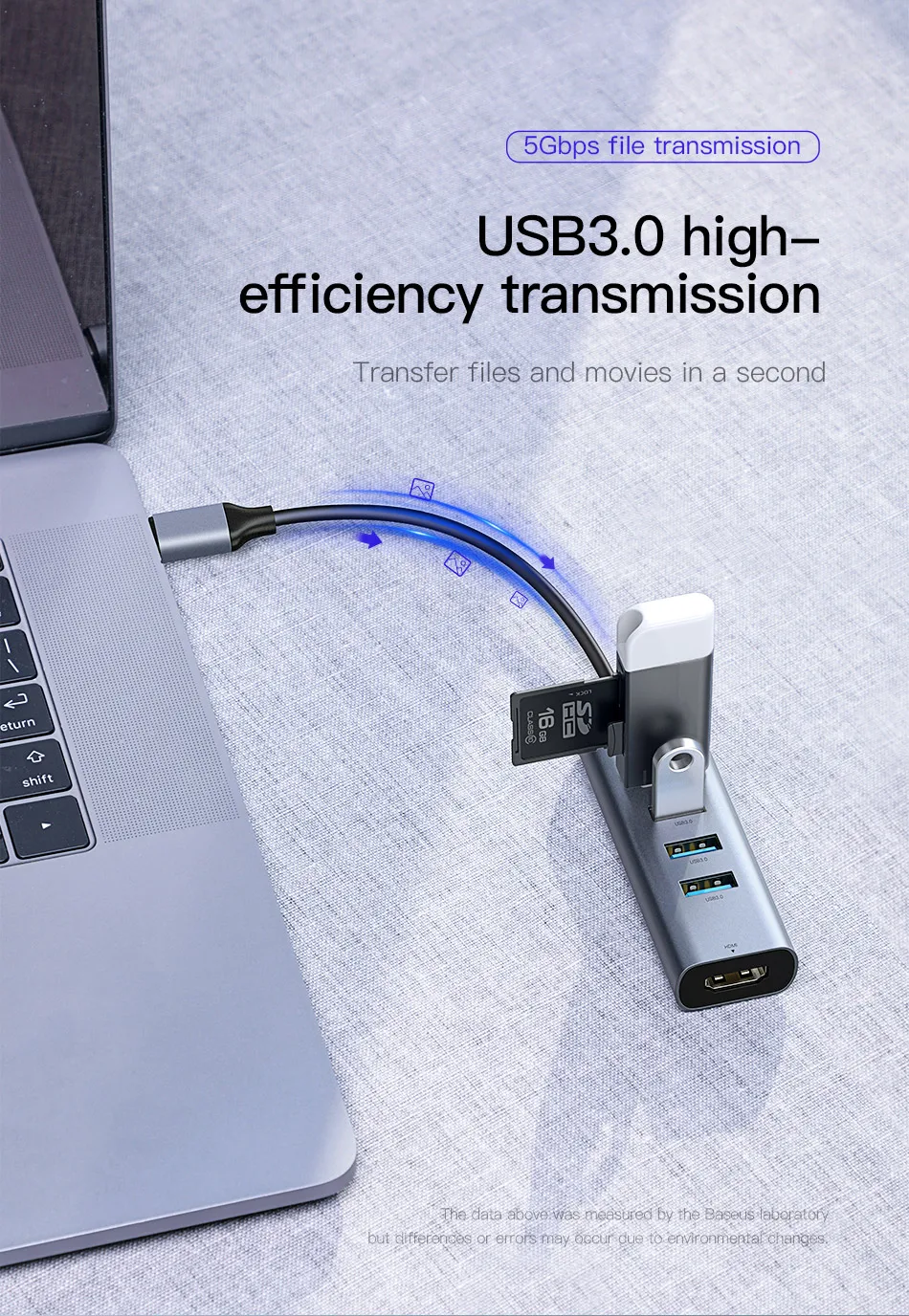 Baseus USB C концентратор до 3,0 HDMI концентратор USB Type C для MacBook Pro мульти usb-хаб для huawei P30 Pro Компьютерные аксессуары USB разветвитель