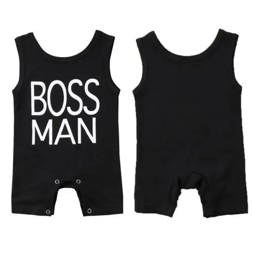 2018 новое летнее платье из хлопка для новорожденных Босс-мужчина черный