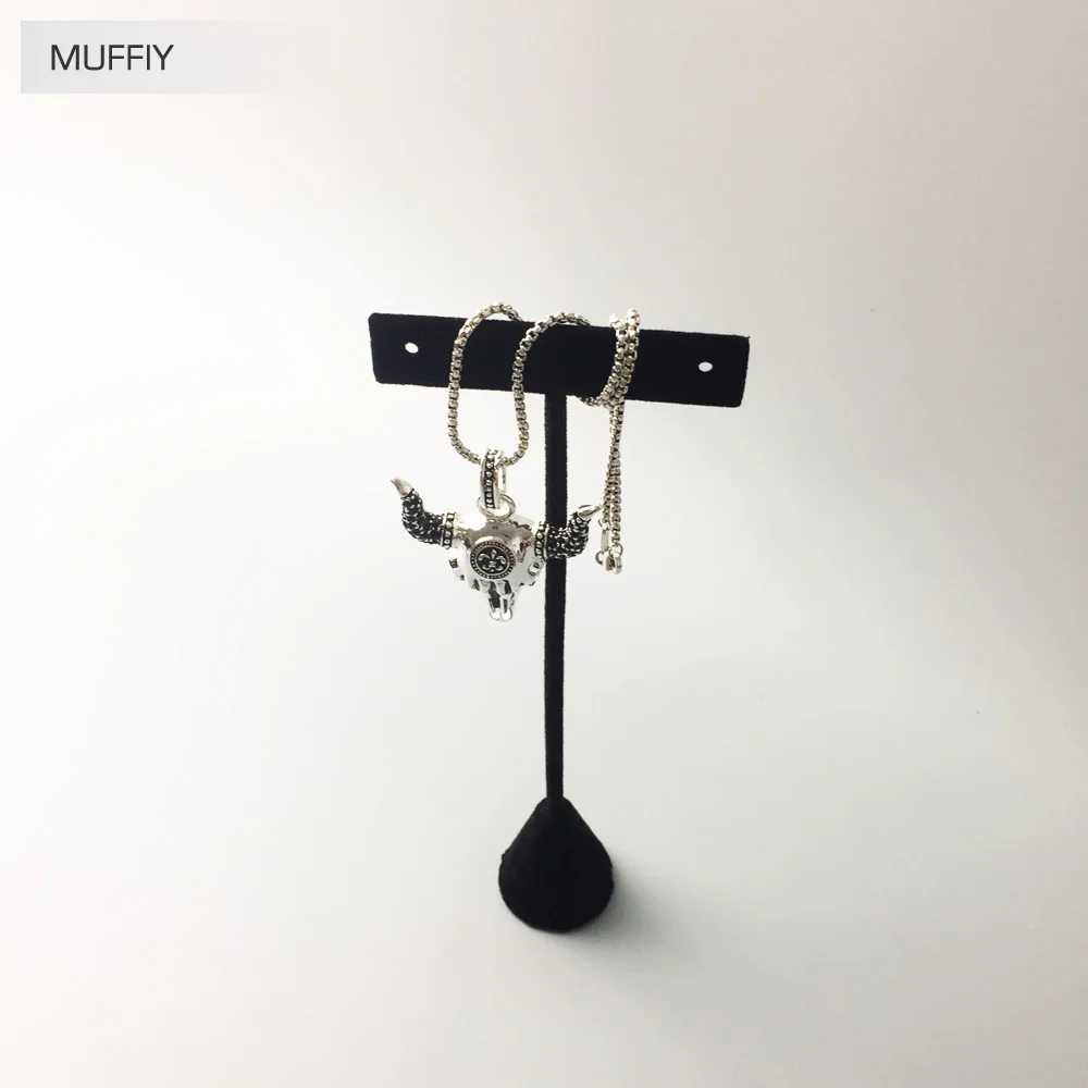 Подвеска из черного серебра с черепом быка модная бунтальная подвеска в