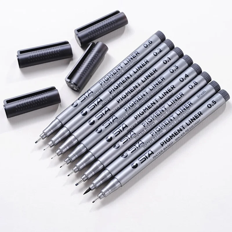 1 шт. пигментный лайнер Pigma Micron чернильный маркер ручка 0 05 2 3 4 5 6 8 разные черные