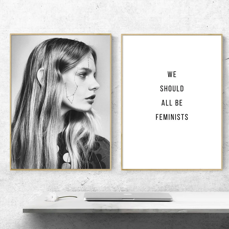 

Fashion Girl Feminism Quotes Nordic Posters And Prints Wall Art Canvas Painting Salon Poster Wall Pictures For Living Room Decor