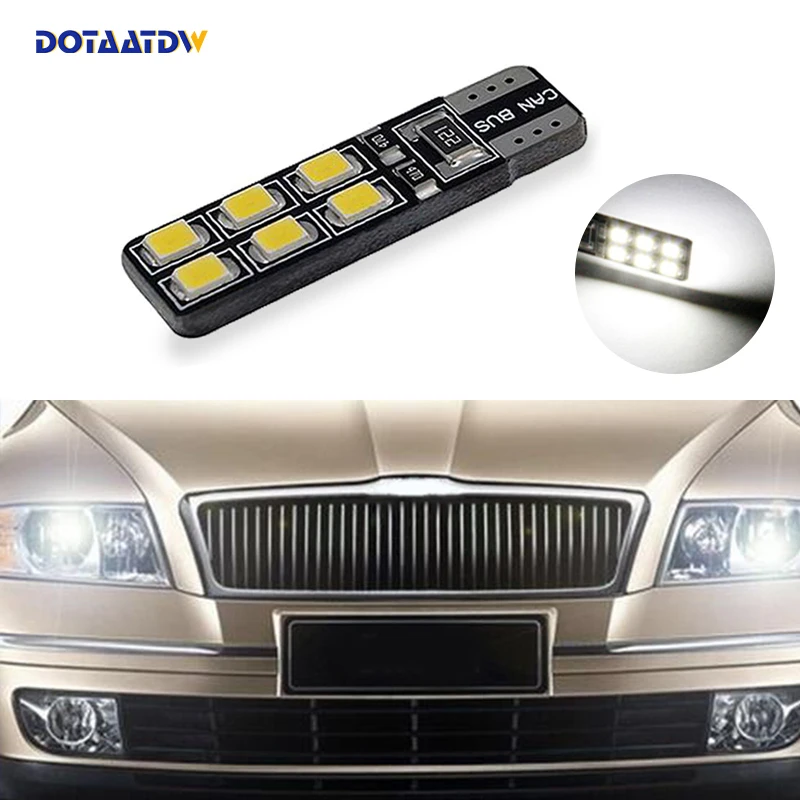 DOTAATDW 1x Canbus автомобиль клин светильник W5W T10 светодиодный 2835 SMD авто лампа для Skoda