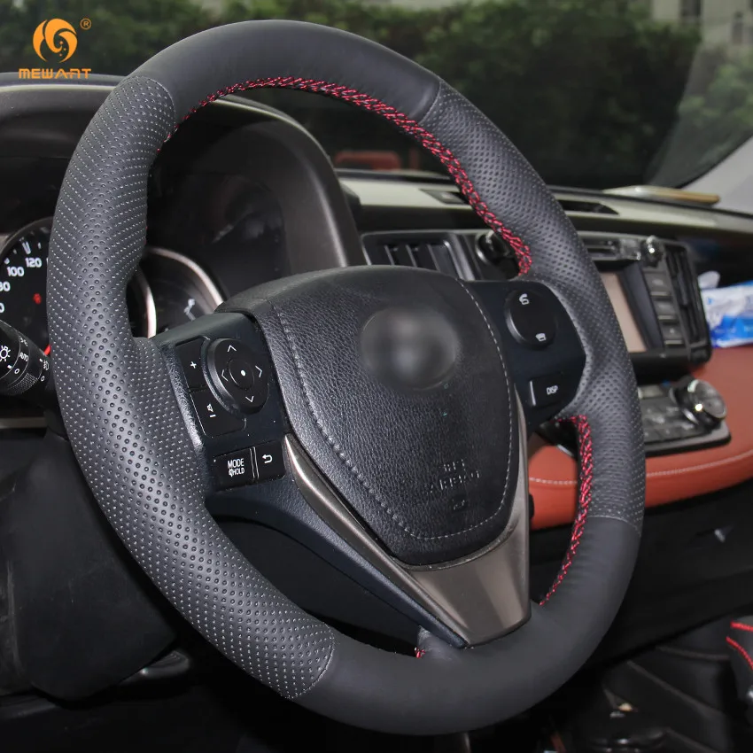 Чехол на руль MEWANT из черной искусственной кожи для Toyota RAV4 2013 2017 Corolla 2014 Auris 2016 Scion iM