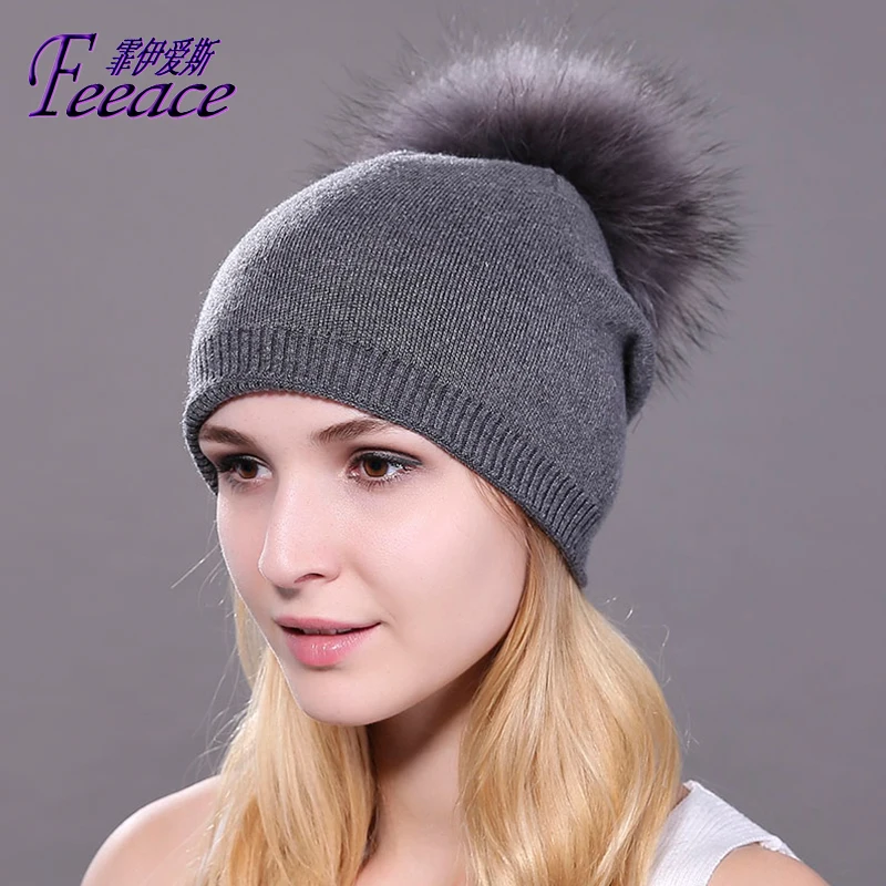 Шапка из норкового волоса Skullies. Вязаная шапка зимняя теплая головной убор