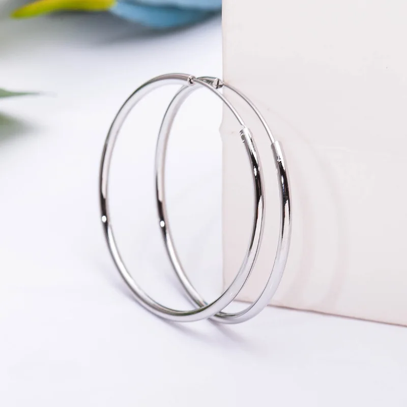 Большие серьги кольца из нержавеющей стали большие популярные в американском и